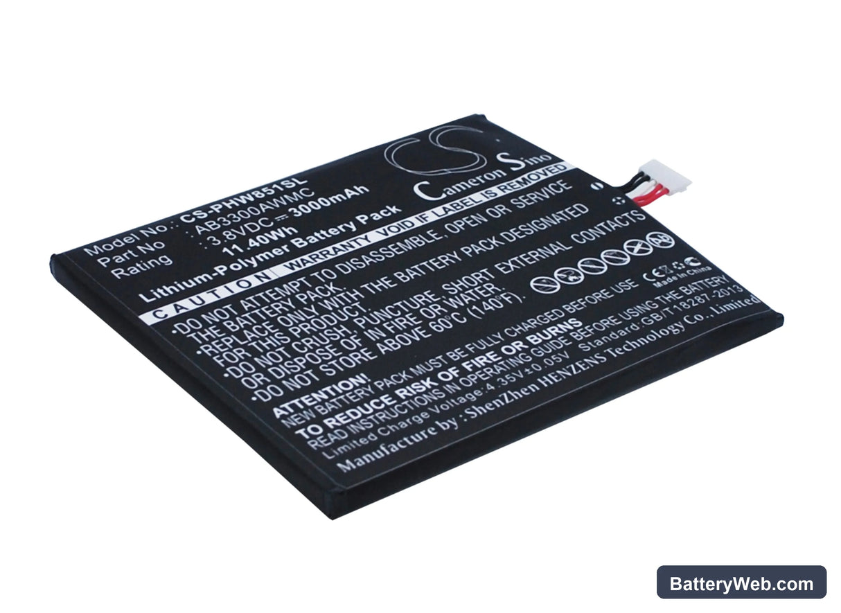 Philips Xenium W8510 Replacement Battery, 3.8V, 3000mAh, Li-Polymer 3
