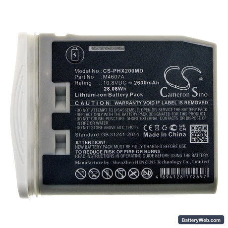 Philips IntelliVue MP2 Replacement Battery, 10.8V, 2600mAh, Li-ion 3