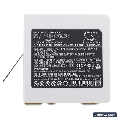 Philips Moniteur Intellivue X3 Replacement Battery, 10.8V, 2600mAh, Li-ion 5