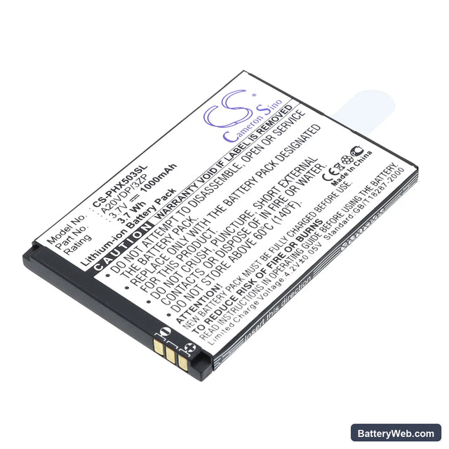 Philips Xenium X503 Replacement Battery, 3.7V, 1000mAh, Li-ion 1