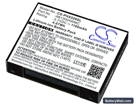 Philips Xenium X526 Replacement Battery, 3.7V, 1100mAh, Li-ion 1