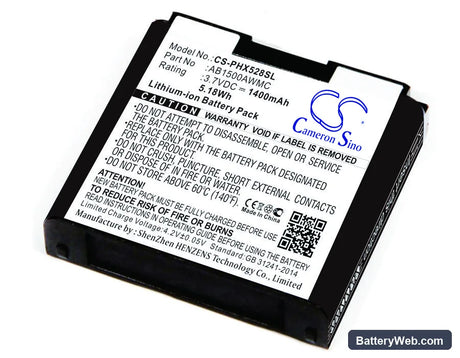 Philips X528 Replacement Battery, 3.7V, 1400mAh, Li-ion 1