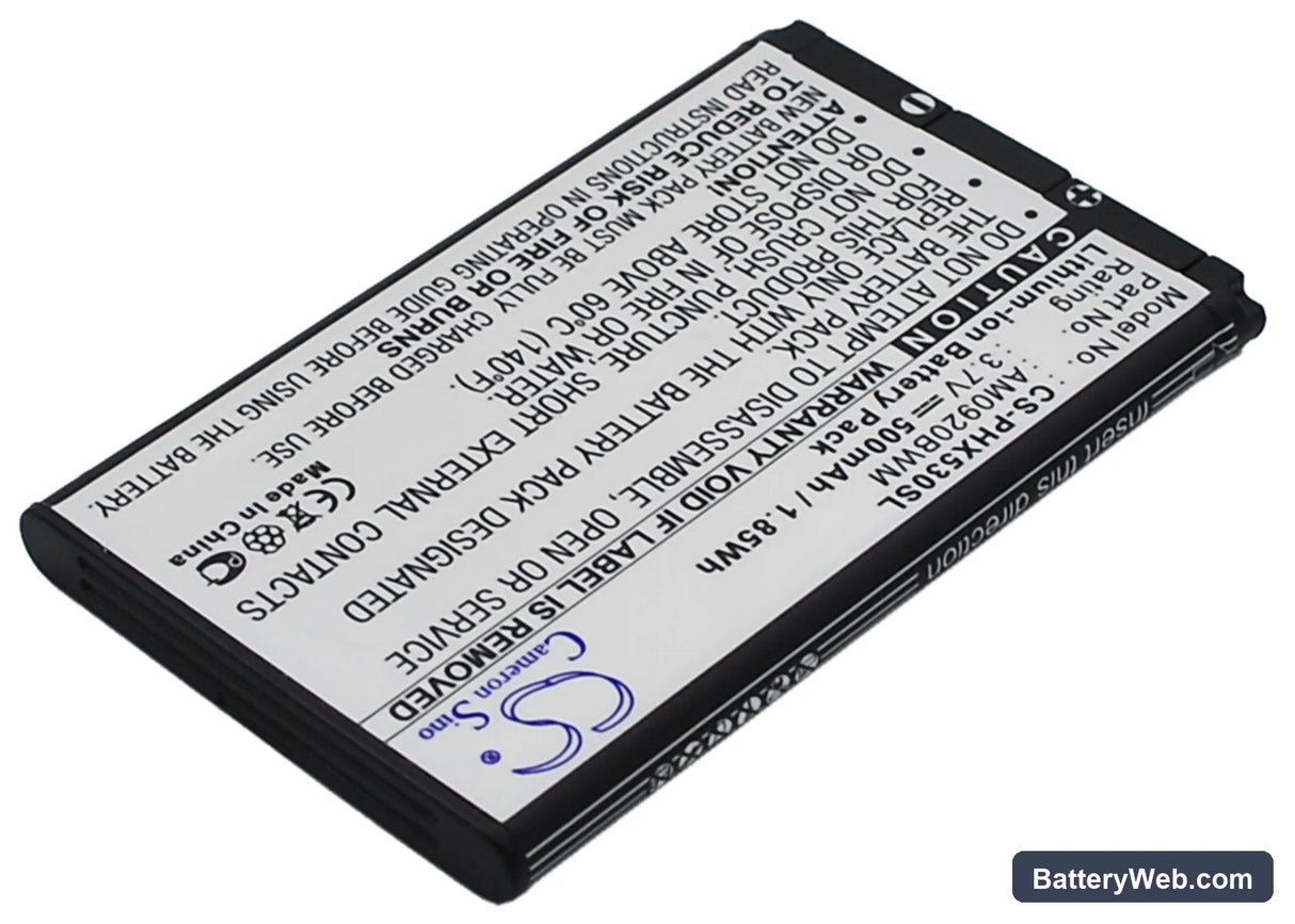 Philips Xenium X530 Replacement Battery, 3.7V, 500mAh, Li-ion 2