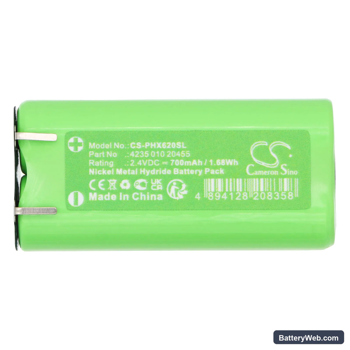 Philips 150923 Replacement Battery, 2.4V, 700mAh, Ni-MH 3