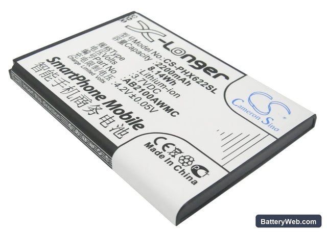 Philips Xenium V726 Replacement Battery, 3.7V, 2200mAh, Li-ion 1