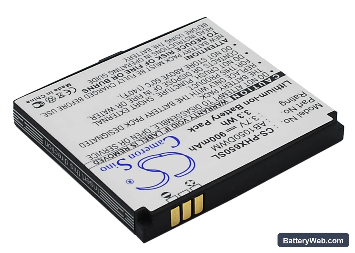 Philips Xenium X810 Replacement Battery, 3.7V, 900mAh, Li-ion 3