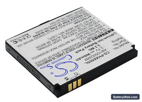 Philips Xenium X810 Replacement Battery, 3.7V, 900mAh, Li-ion 3