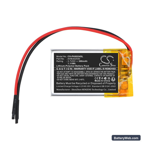 Philips Airfloss Pro Replacement Battery, 3.7V, 300mAh, Li-Polymer 3