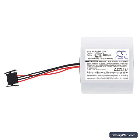 Allen Bradley 1756-L6x Replacement Battery, 3.6V, 38000mAh, Li-SOCl2 3