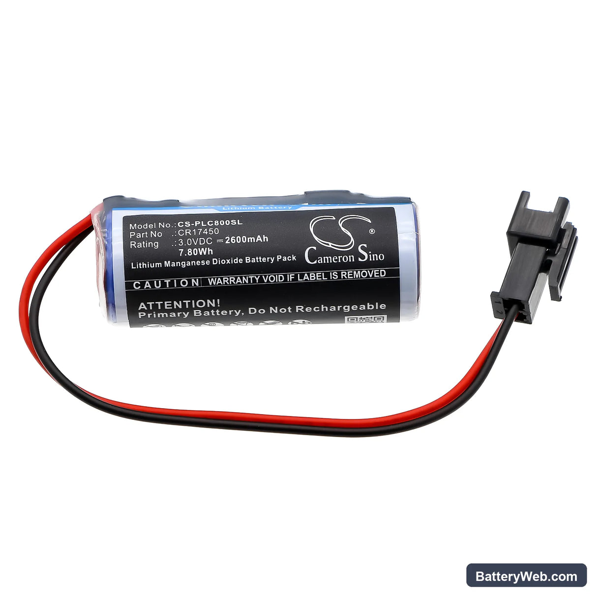 Sanyo CR8.L Replacement Battery, 3V, 2600mAh, Li-MnO2 3