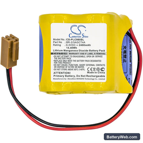 Fanuc 18-T series programmable logic controllers Replacement Battery, 6V, 2400mAh, Li-MnO2 3