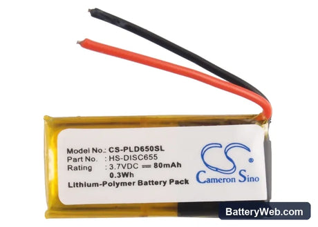 Plantronics Discovery 665 Replacement Battery, 3.7V, 80mAh, Li-Polymer 5