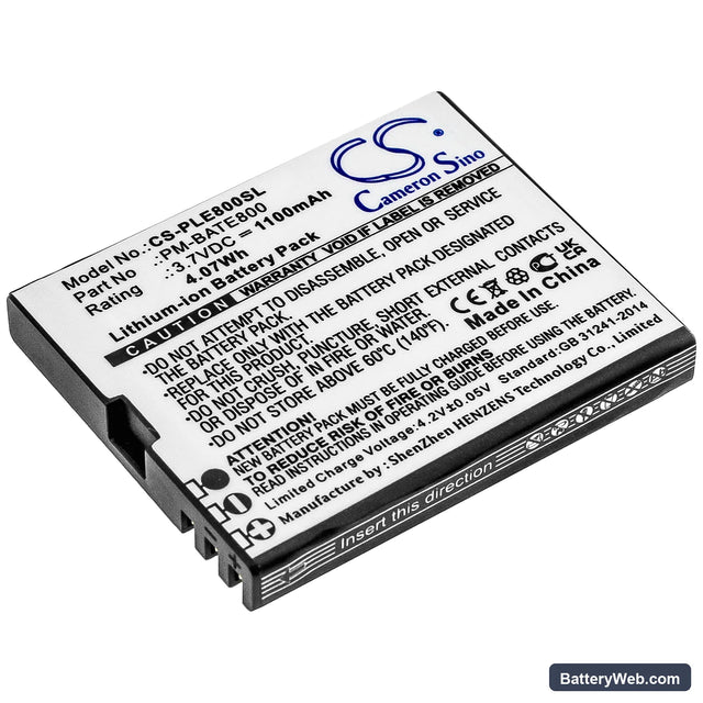 Plum E800 Replacement Battery, 3.7V, 1100mAh, Li-ion 1