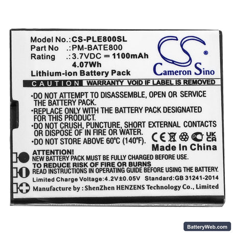 Plum E800 Replacement Battery, 3.7V, 1100mAh, Li-ion 5