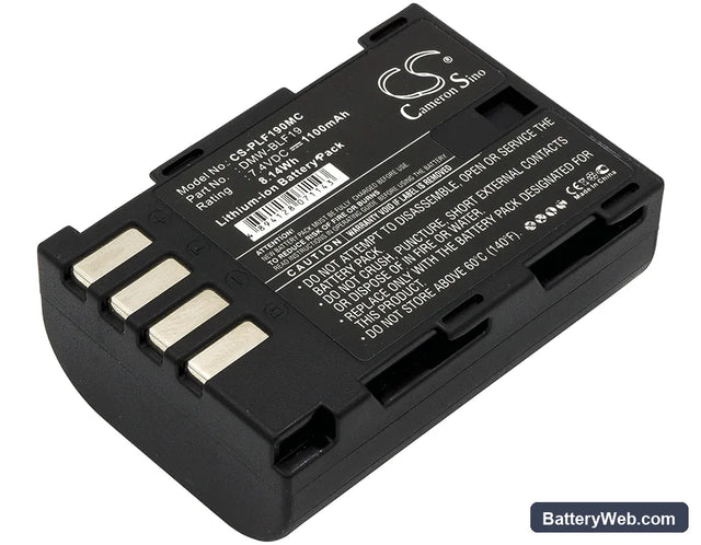 Panasonic Lumix DMC-GH3 Replacement Battery, 7.4V, 1100mAh, Li-ion 1