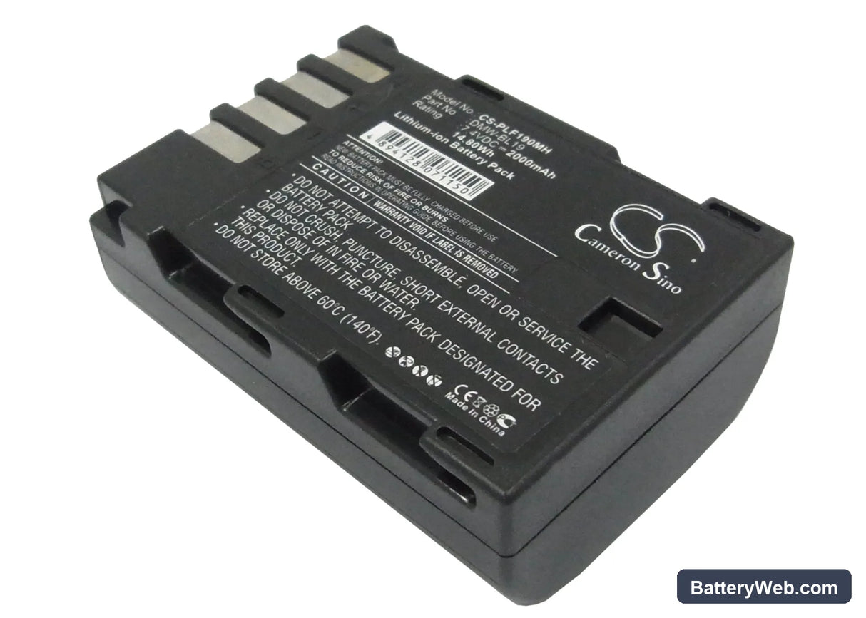 Panasonic Lumix DMC-GH3 Replacement Battery, 7.4V, 2000mAh, Li-ion 1