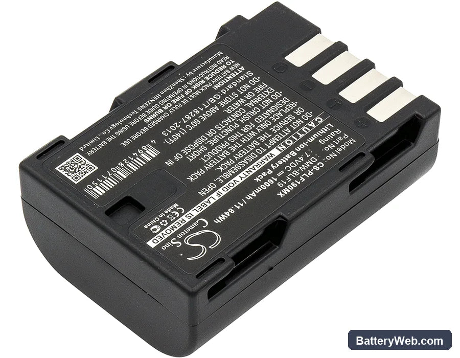 Panasonic Lumix DMC-GH3 Replacement Battery, 7.4V, 1600mAh, Li-ion 2