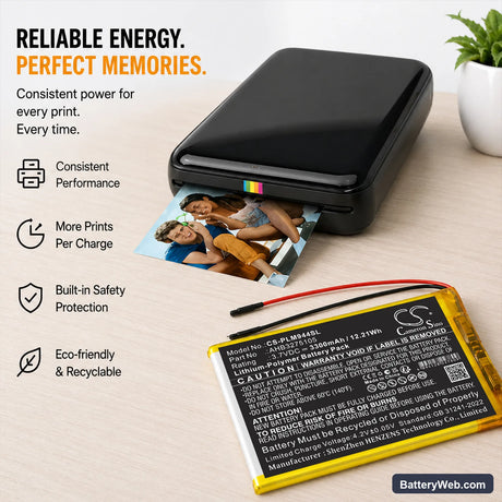 Polaroid MIDB944PXE Replacement Battery, 3.7V, 3300mAh, Li-Polymer 7
