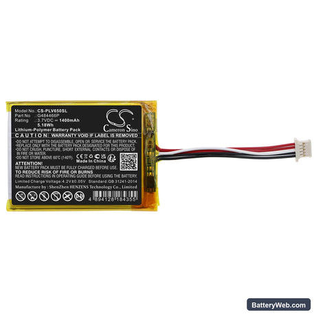 Polar V650 Replacement Battery, 3.7V, 1400mAh, Li-Polymer 3
