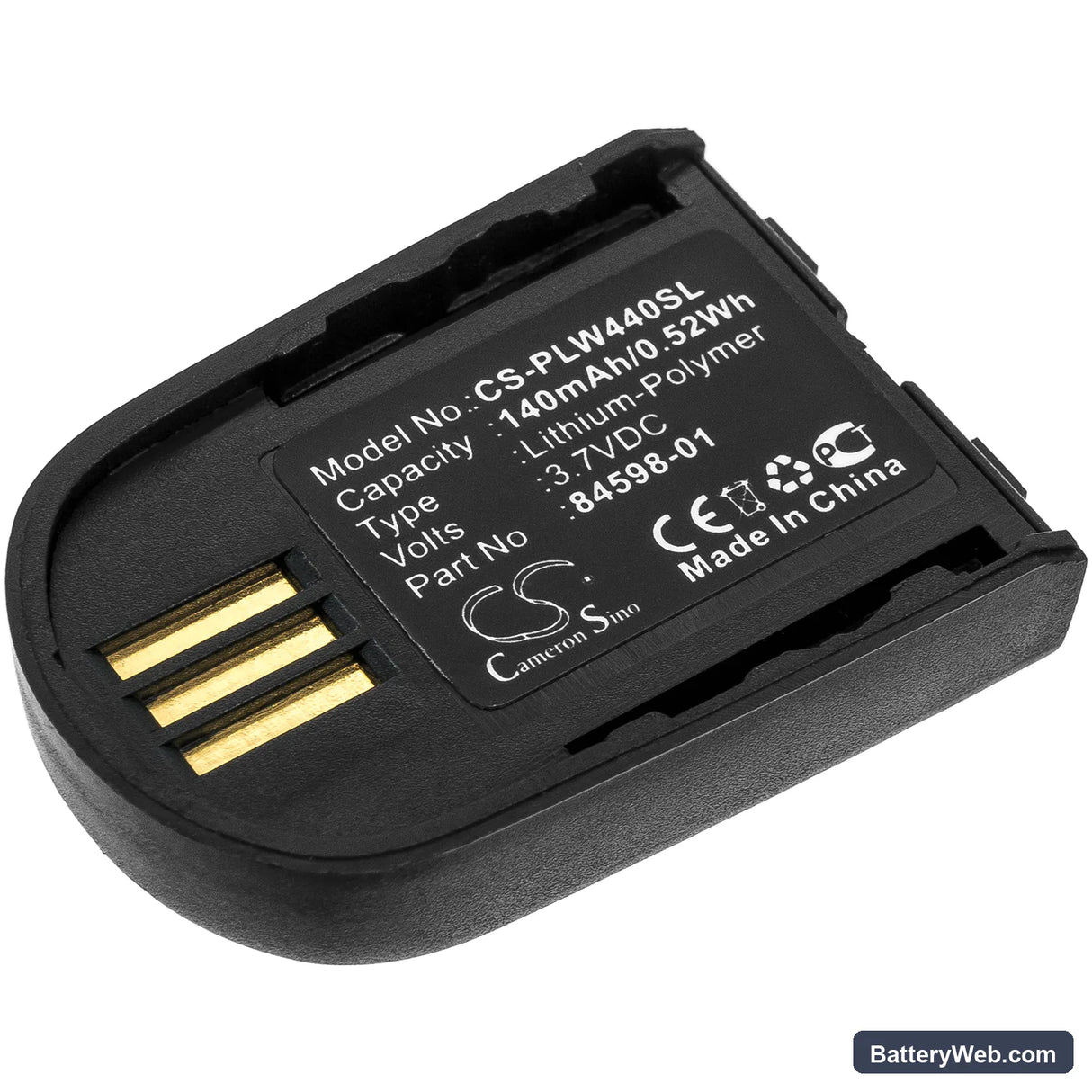 Plantronics Savi Replacement Battery, 3.7V, 140mAh, Li-Polymer 1