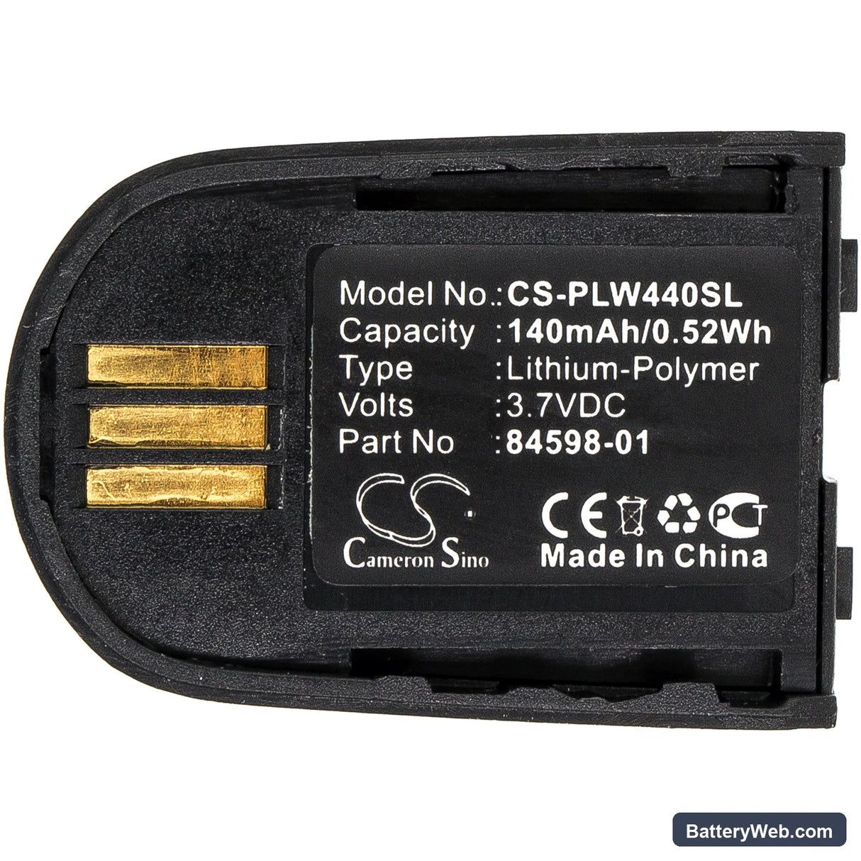 Plantronics Savi Replacement Battery, 3.7V, 140mAh, Li-Polymer 5