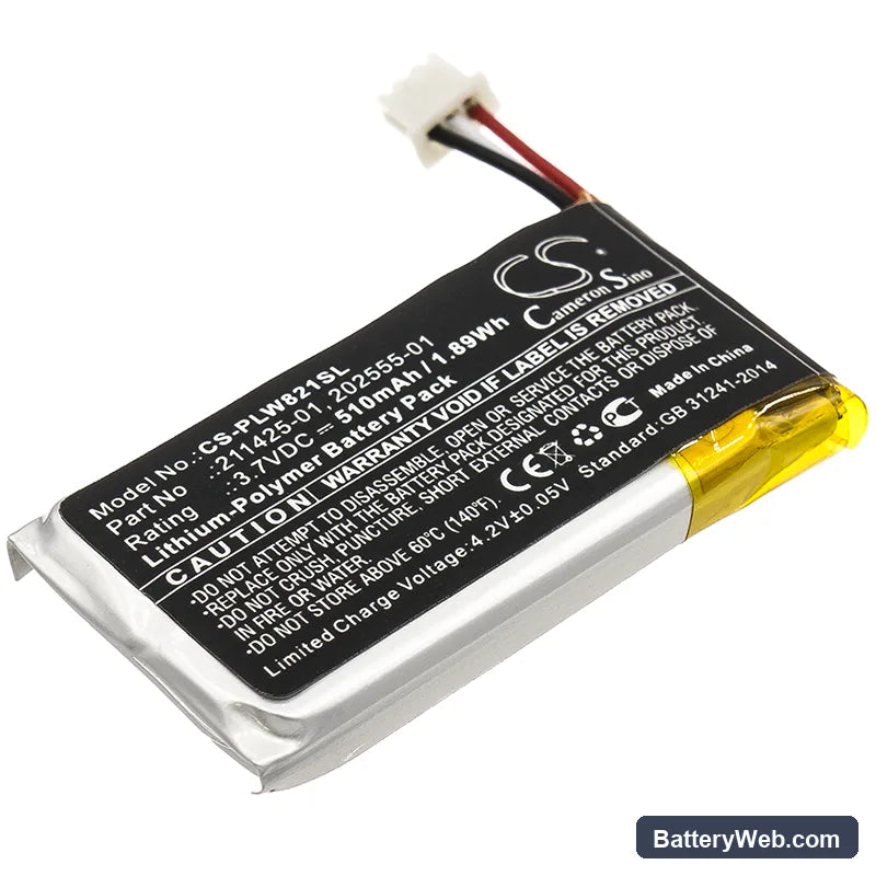 Plantronics Savi W8210 Replacement Battery, 3.7V, 510mAh, Li-Polymer 1