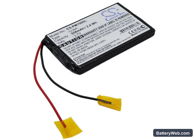 Palm M150 Replacement Battery, 3.7V, 650mAh, Li-ion 1