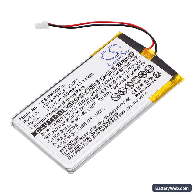 Palm M500 Replacement Battery, 3.7V, 850mAh, Li-Polymer 1