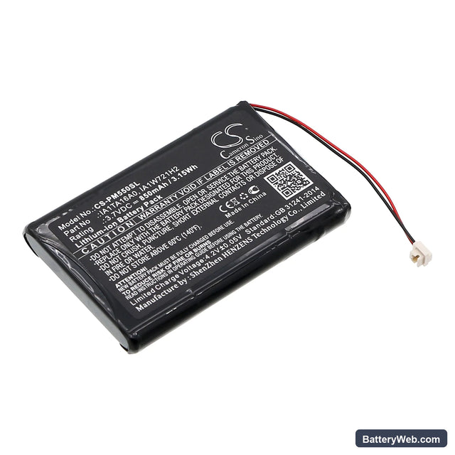 Palm M550 Replacement Battery, 3.7V, 850mAh, Li-ion 1