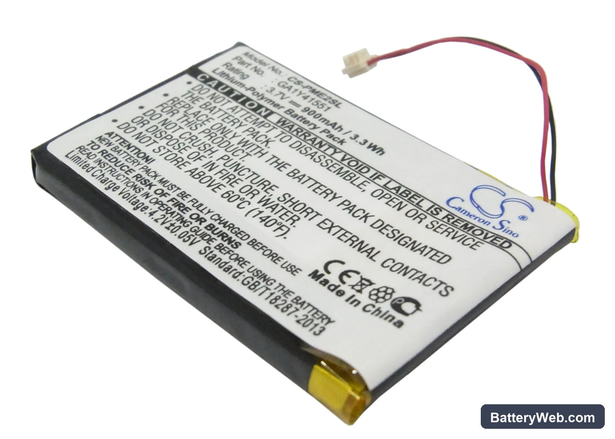 Palm Tungsten E2 Replacement Battery, 3.7V, 900mAh, Li-Polymer 1