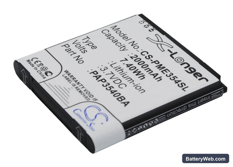 Prestigio MultiPhone 3540 Duo Replacement Battery, 3.7V, 2000mAh, Li-ion 3