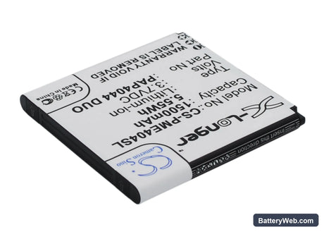 Prestigio MultiPhone 4044 Duo Replacement Battery, 3.7V, 1500mAh, Li-ion 3