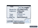 Prestigio MultiPhone 4300 Duo Replacement Battery, 3.7V, 1500mAh, Li-ion 1