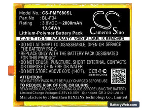 PHICOMM Freecomm 2S Replacement Battery, 3.8V, 2800mAh, Li-Polymer 1