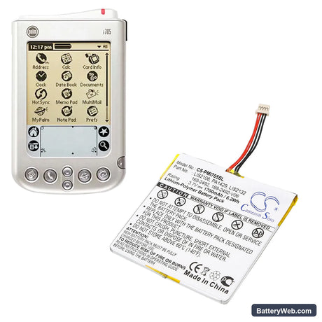 Palm i705 Replacement Battery, 3.7V, 1700mAh, Li-Polymer 6