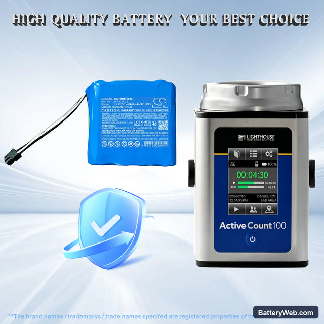 Particle Measuring Systems AC100 Replacement Battery, 14.4V, 6400mAh, Li-ion 1