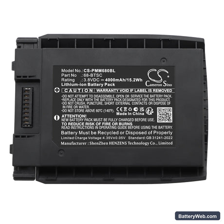 Point Mobile PM86 Replacement Battery, 3.8V, 4000mAh, Li-ion 5
