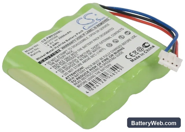 TOPCARD PMR200 Replacement Battery, 4.8V, 2000mAh, Ni-MH 1