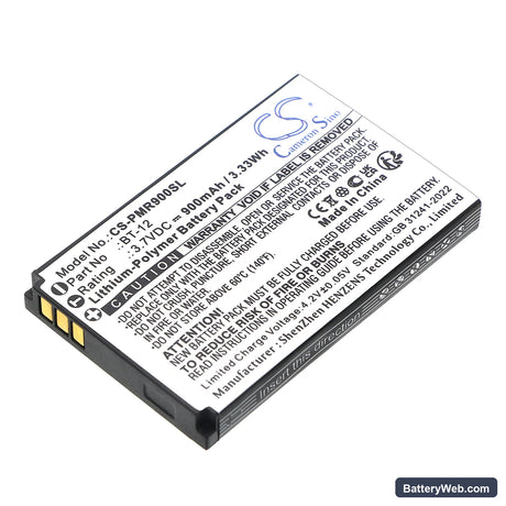 Pliant MicroCom XR Replacement Battery, 3.7V, 900mAh, Li-Polymer 1