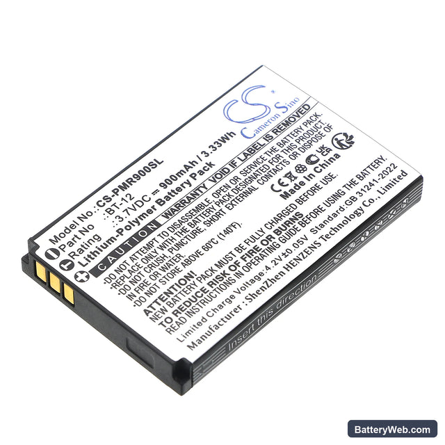 Pliant MicroCom XR Replacement Battery, 3.7V, 900mAh, Li-Polymer 1