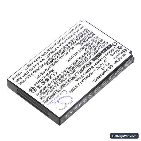 Pliant MicroCom XR Replacement Battery, 3.7V, 900mAh, Li-Polymer 2