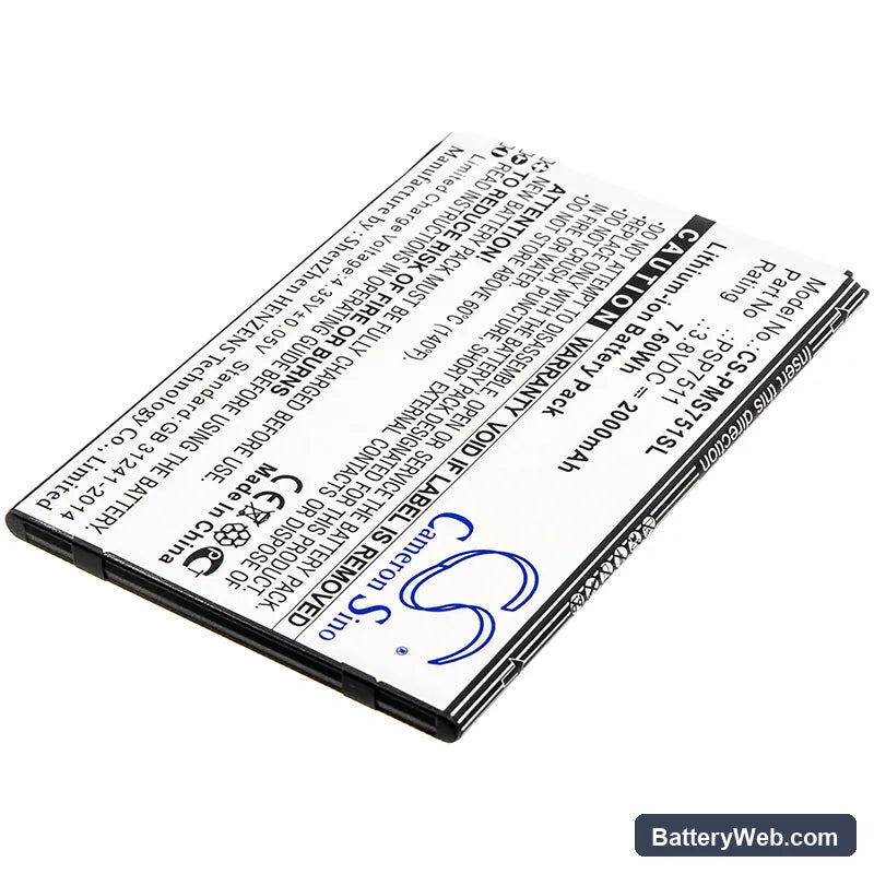Prestigio PSP7511DUO Replacement Battery, 3.8V, 2000mAh, Li-ion 2