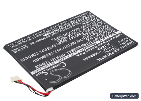 Prestigio Multipad 7.0 Ultra Duo Replacement Battery, 3.7V, 3000mAh, Li-Polymer 2