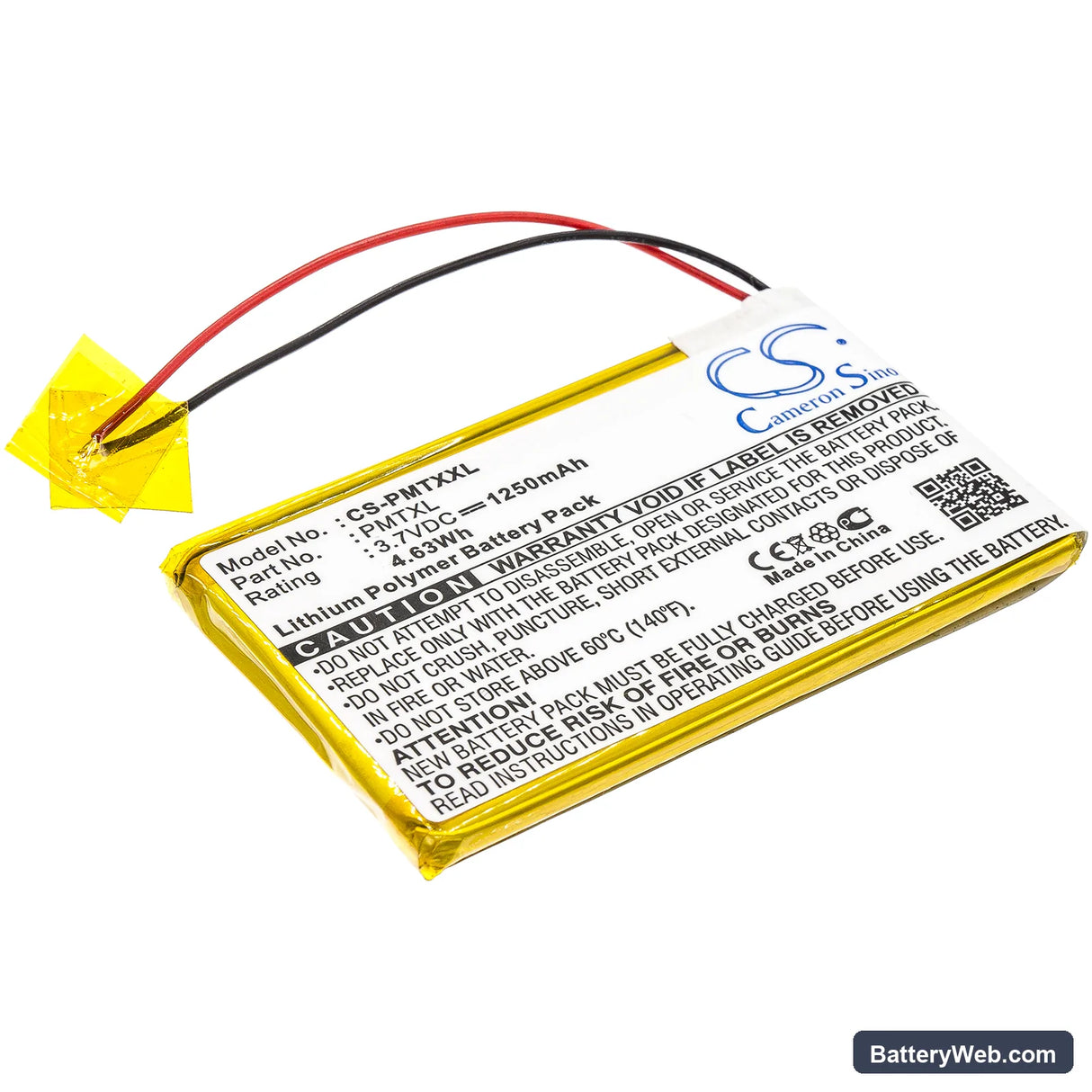 Palm Tungsten TX Replacement Battery, 3.7V, 1250mAh, Li-Polymer 1