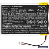Panasonic HX-A100 Replacement Battery, 3.7V, 1500mAh, Li-Polymer 3