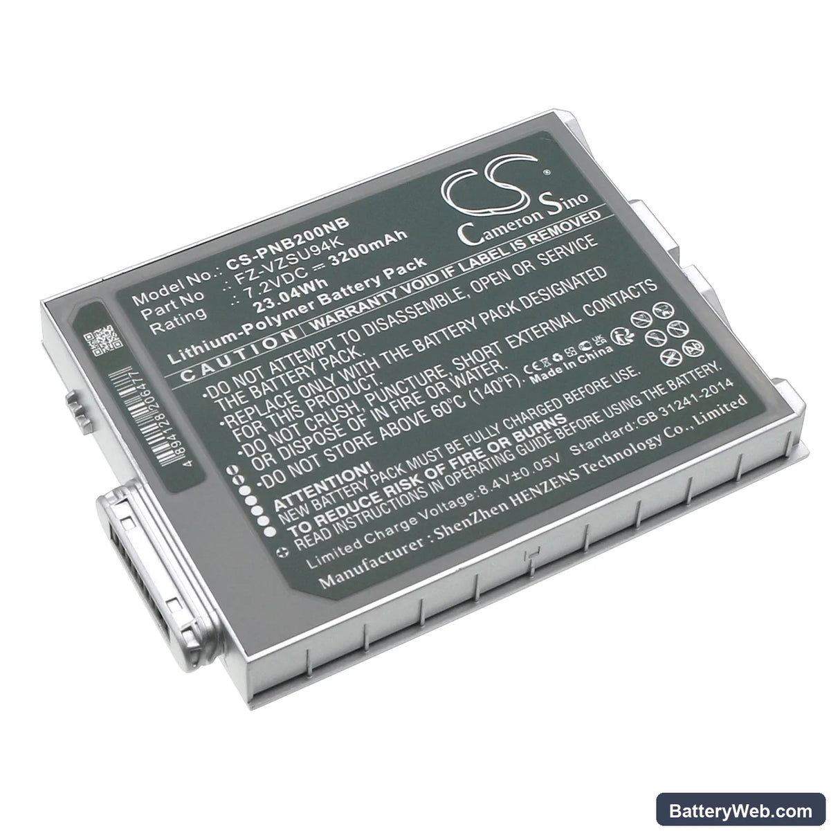 Panasonic Toughpad FZ-M1 Replacement Battery, 7.2V, 3200mAh, Li-Polymer 1