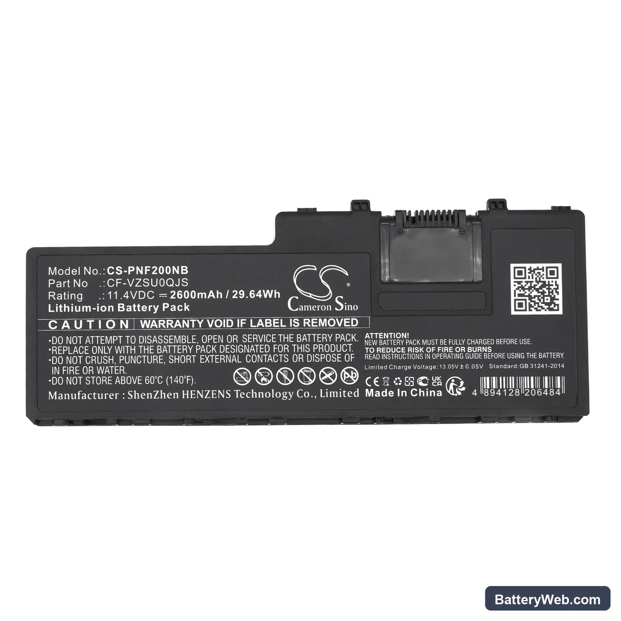Panasonic Toughpad FZ-A2 Replacement Battery, 11.4V, 2600mAh, Li-ion 5