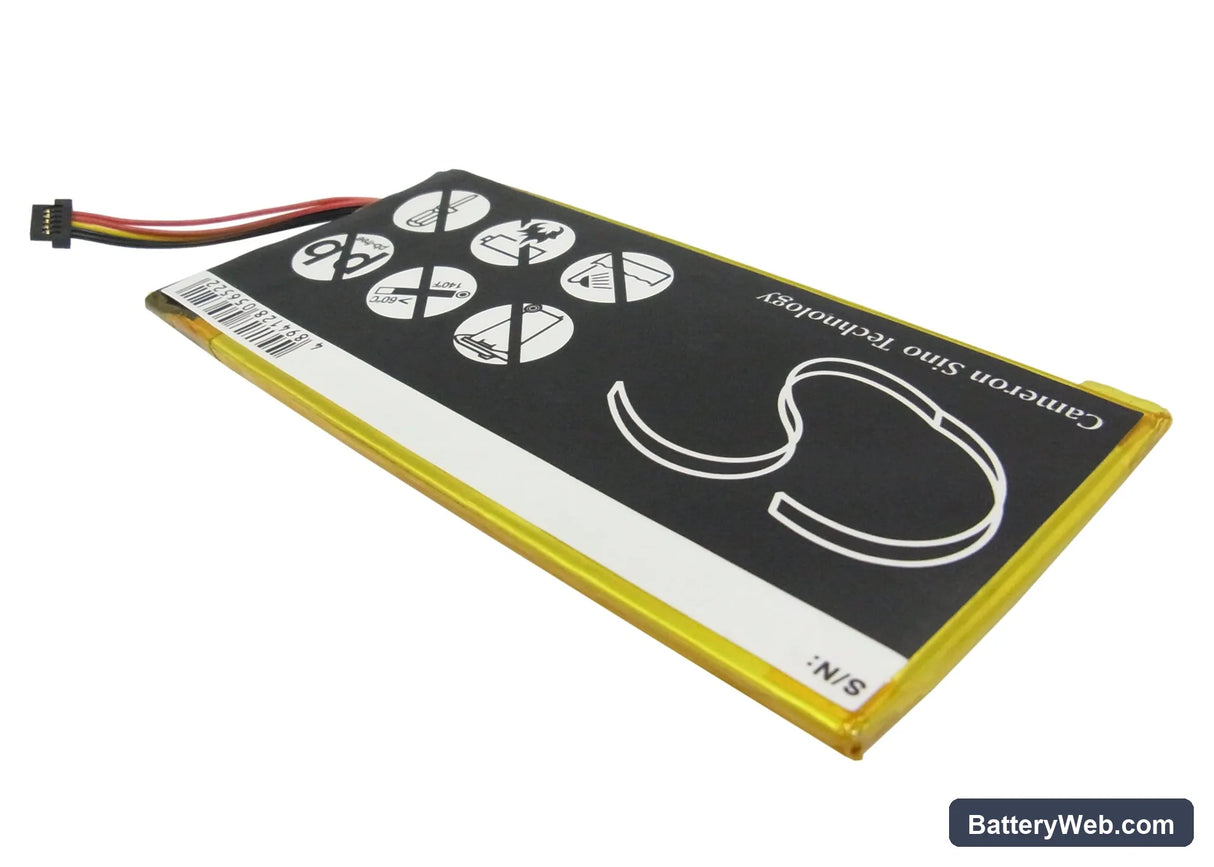 Pandigital Novel 7 Replacement Battery, 3.7V, 2900mAh, Li-Polymer 3
