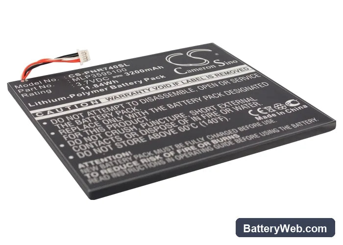 Pandigital Novel Tablet Color Replacement Battery, 3.7V, 3200mAh, Li-Polymer 1