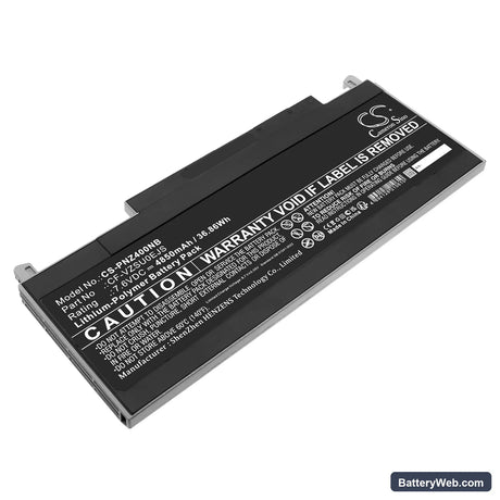 Panasonic CF-RZ4 Replacement Battery, 7.6V, 4850mAh, Li-Polymer 1